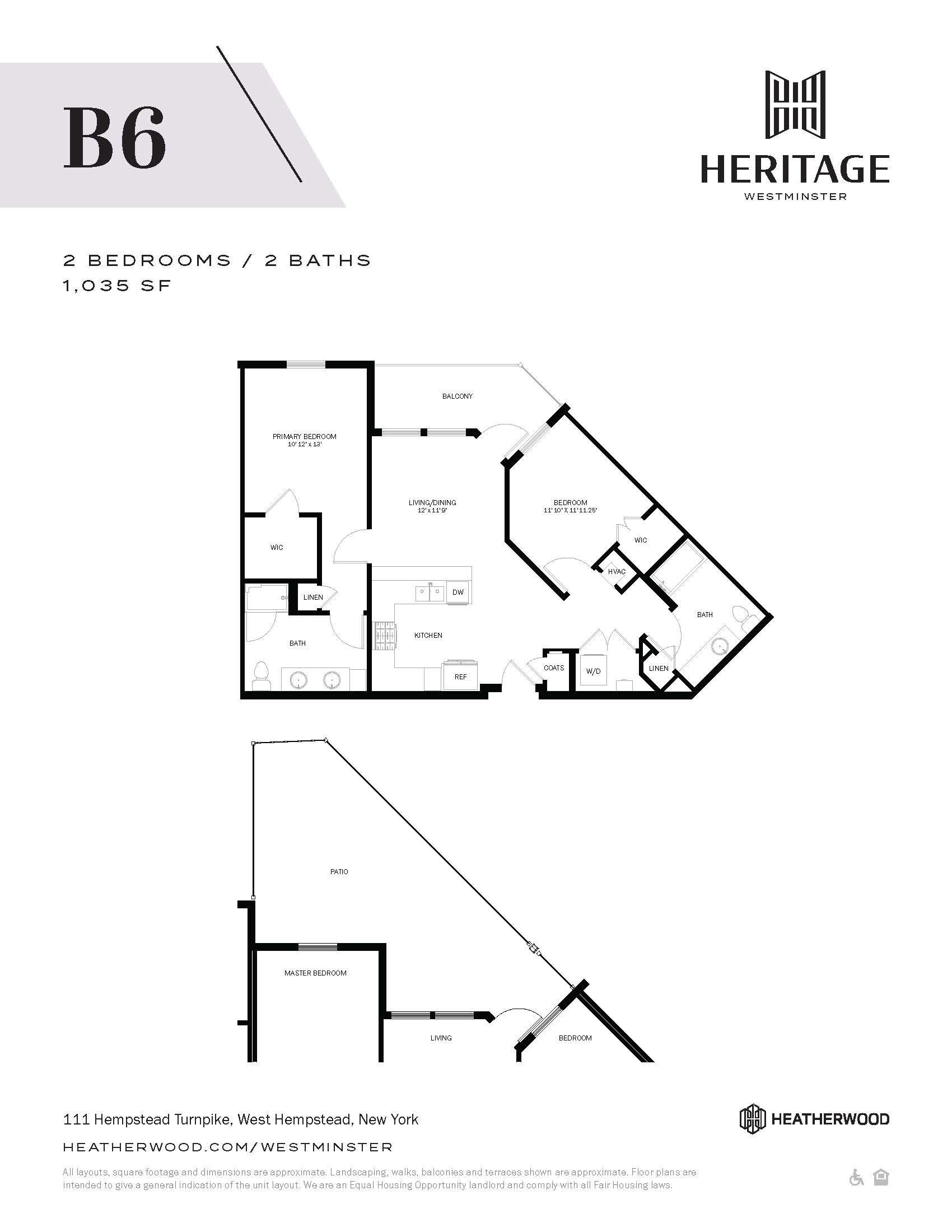 A black and white image of a floor plan for a property with two bedrooms and two bathrooms.